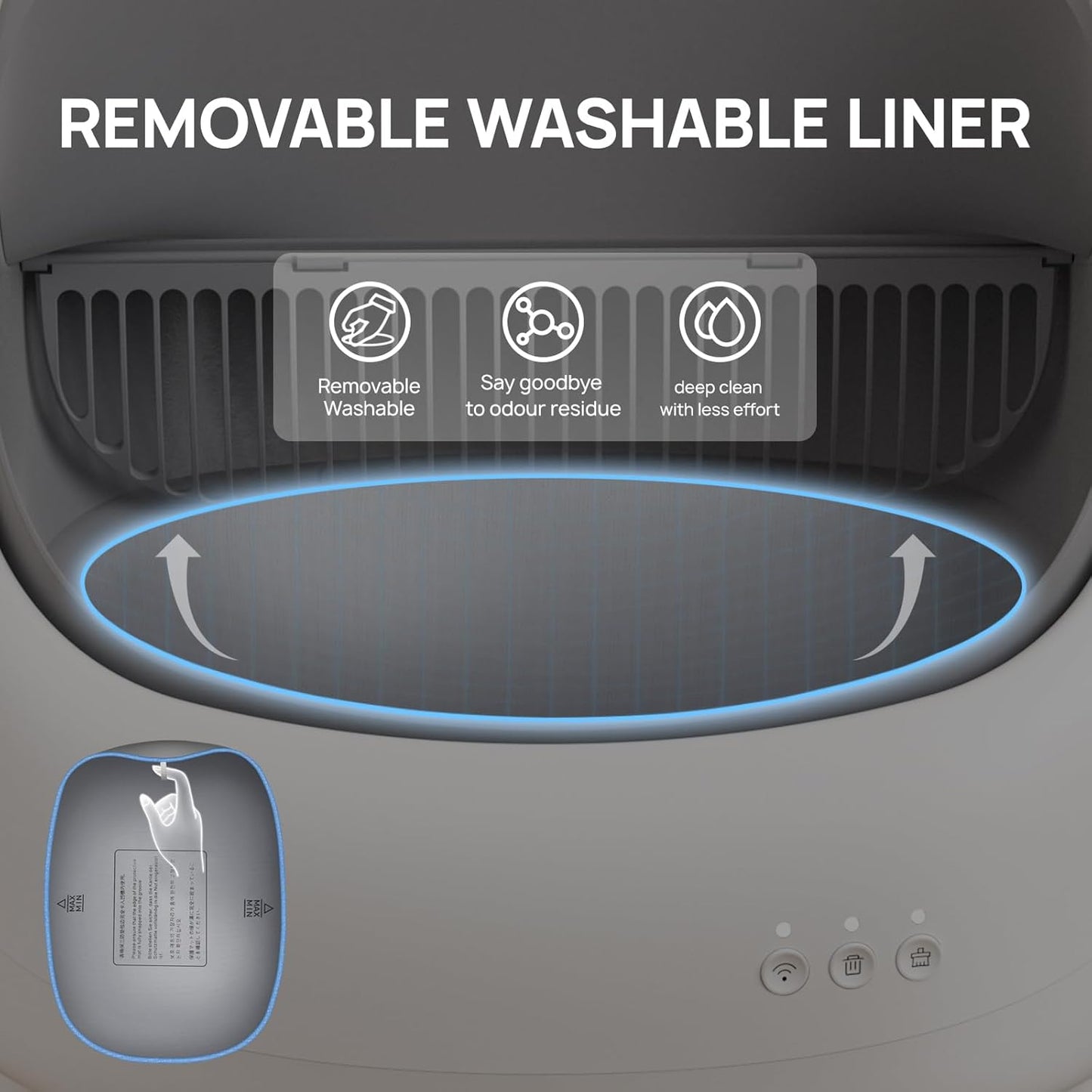 Open-Top Self Cleaning Litter Box, Automatic Litter Box for Multiple Cats, Smart APP Control, Dual Safety Protection