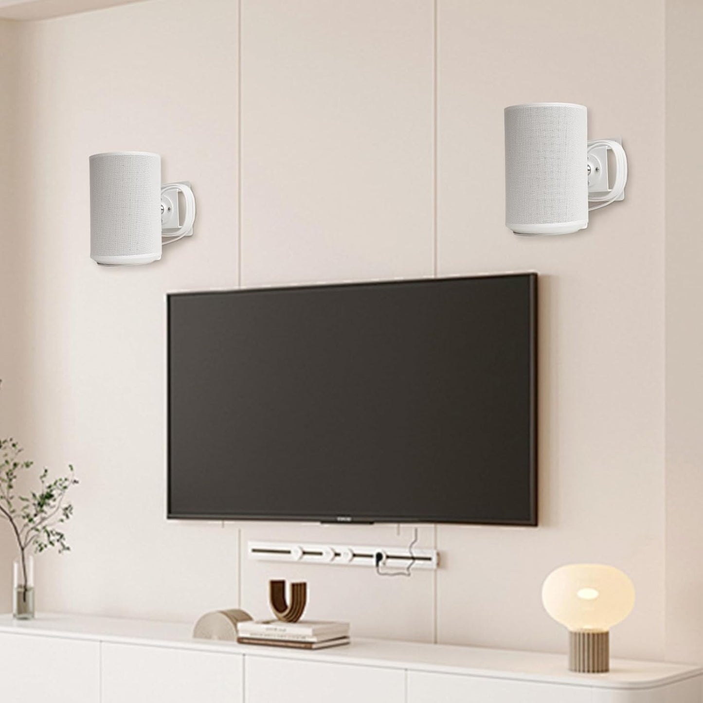 Fbyuitap 2 Pack Metal Wall Mount Compatible with Sonos Era 100, Adjustable Swivel Wall Mount Bracket Speaker Stand, (Black)