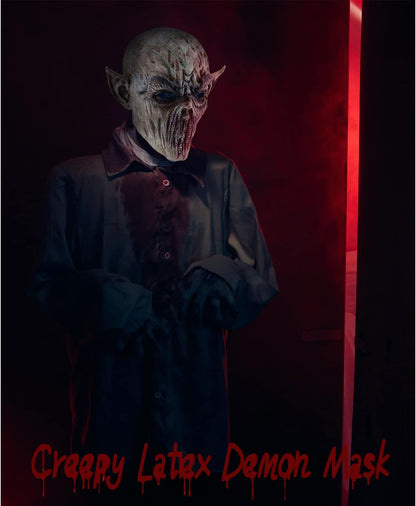 GTETKDE Scary Halloween Mask, Evil Dead Cosplay Alien Bloody Monster Masks Creepy Latex Demon Mask