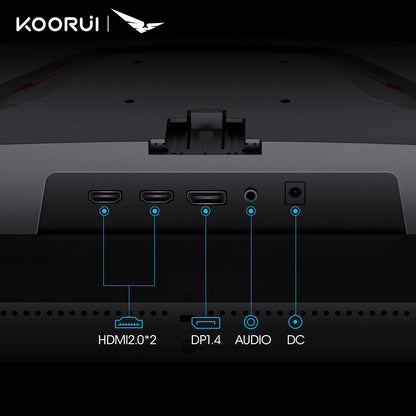 KOORUI Monitor 27 inch QHD 2K Fast IPS Gaming Monitor, 200Hz 1ms, HDR400,95% DCI-P3,Adaptive Sync,Tilt Pivot Swivel Vertical Height Adjustable,HDMI 2.0 &DP 1.4 Ports, G2722P, Black