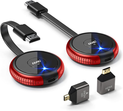 Wireless HDMI Transmitter and Receiver Kit, AIMIBO 4K Wireless HDMI Extender Smooth 5G Video/Audio for Laptop, Cable Box, Camera, Phone, Football Live Streaming to Monitor, Projector, HDTV -165FT/50M