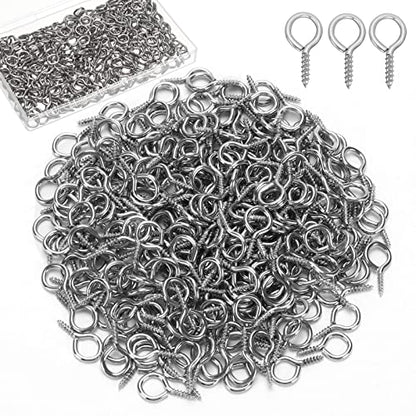 AUGSUN Eye Hooks, 12Pack 2.5 Inch Eye Hooks Heavy Duty 304 Stainless Steel Eye Screw,Screw Eyes Metal Screw Hooks Ring Screws Fasteners Hardware Tools