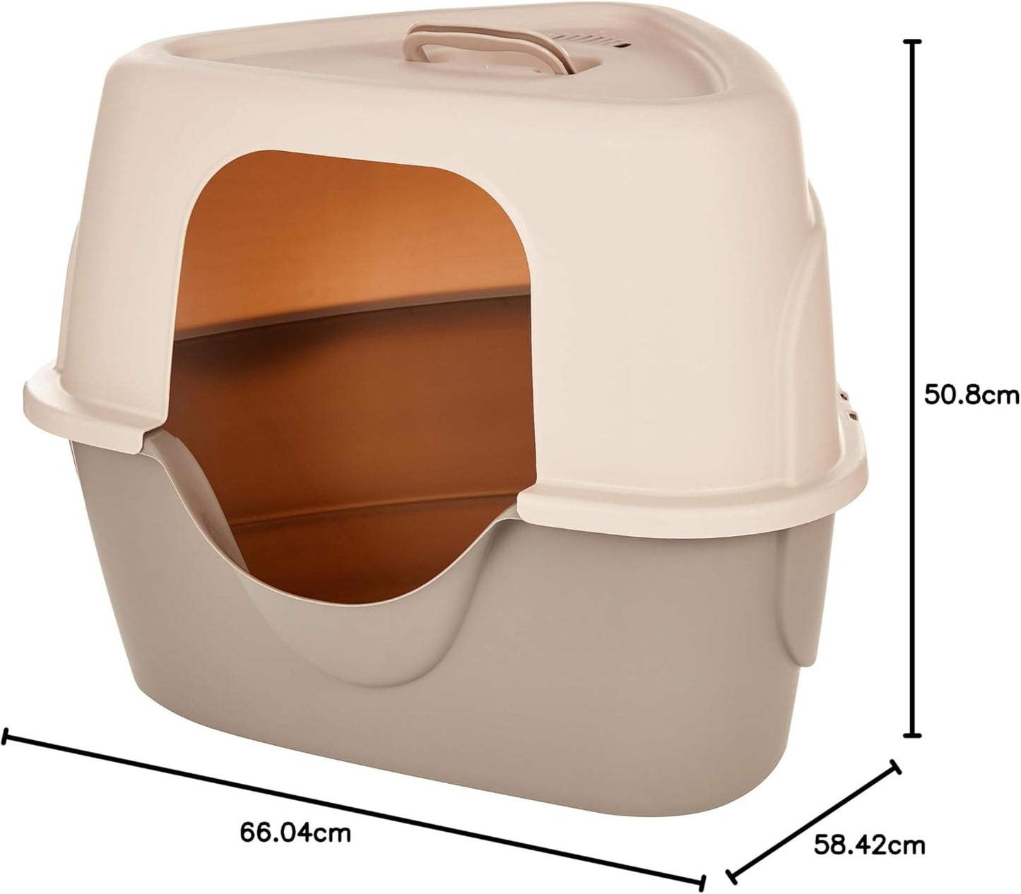 No-Mess Hooded Enclosed Cat Litter Box, Large, Multicolor, 24 in x 18 in x 17 in