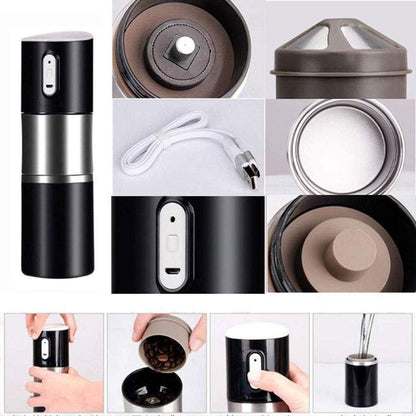 Small Household Appliances Portable Coffee Machine Grinding Cup Grinder Automatic Coffee Machine Rechargeable(white-Starlight10)