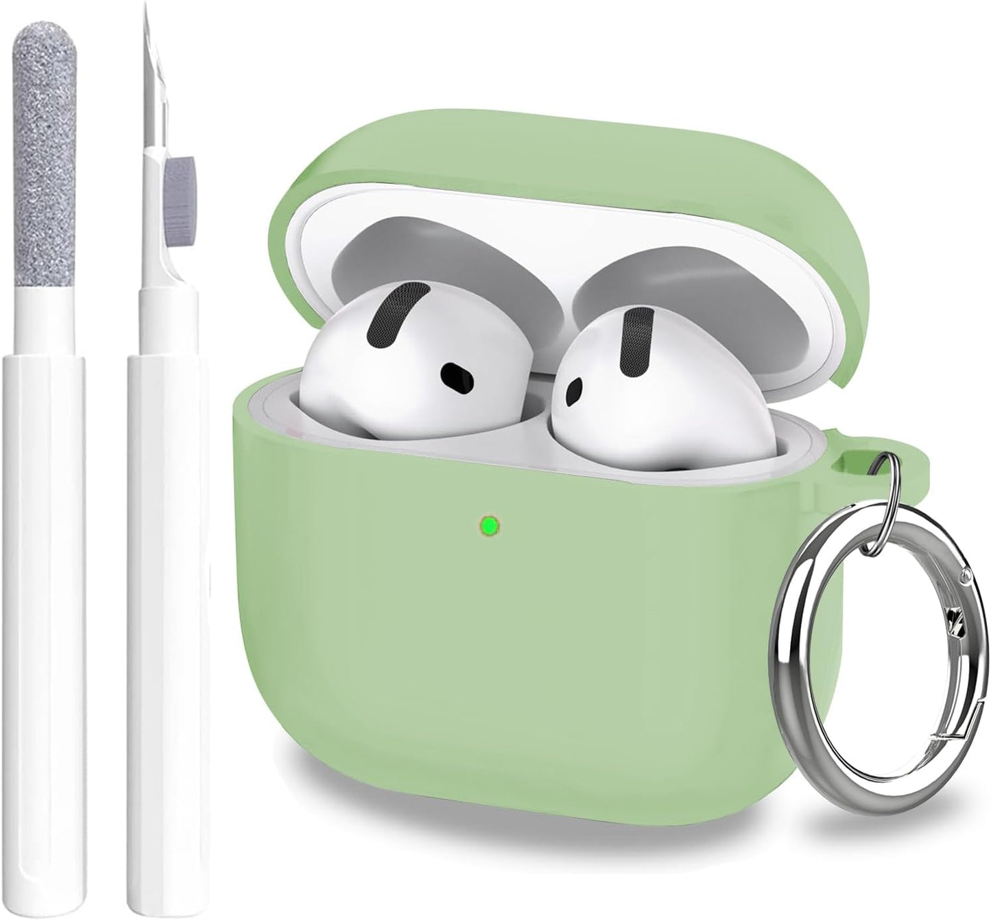 Aircawin for Airpods 4 Case Cover,Shockproof Case for Airpods 4th Generation Case Cover 2024,Premium Silicon Case with Keychain and Cleaing Pen for Airpods 4 Gen, Wireless Earphone Accessories-Blue