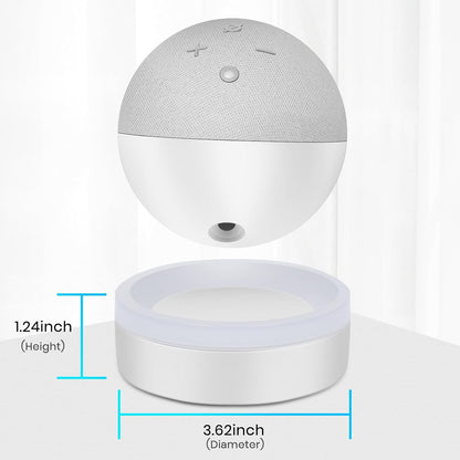 ZUOLACO Table Stand for Echo Dot 5th Generation, Desktop Holder Mount Base for Echo Dot 4th & 5th Gen, Built-in Cable Management and Light Guide, Make Dot More Noticeable, White