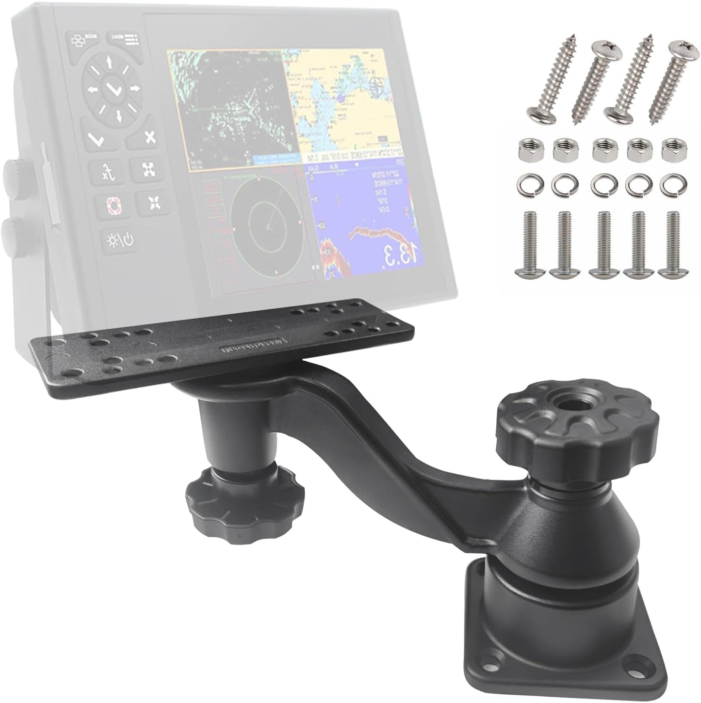 Beigaoxu Cross arm Fish Finder Mount HB01, Used to Fix Fish Finder and Chart Plotters, Compatible with More Marine Electronic Devices Such as Garmin, Lowrance, Etc
