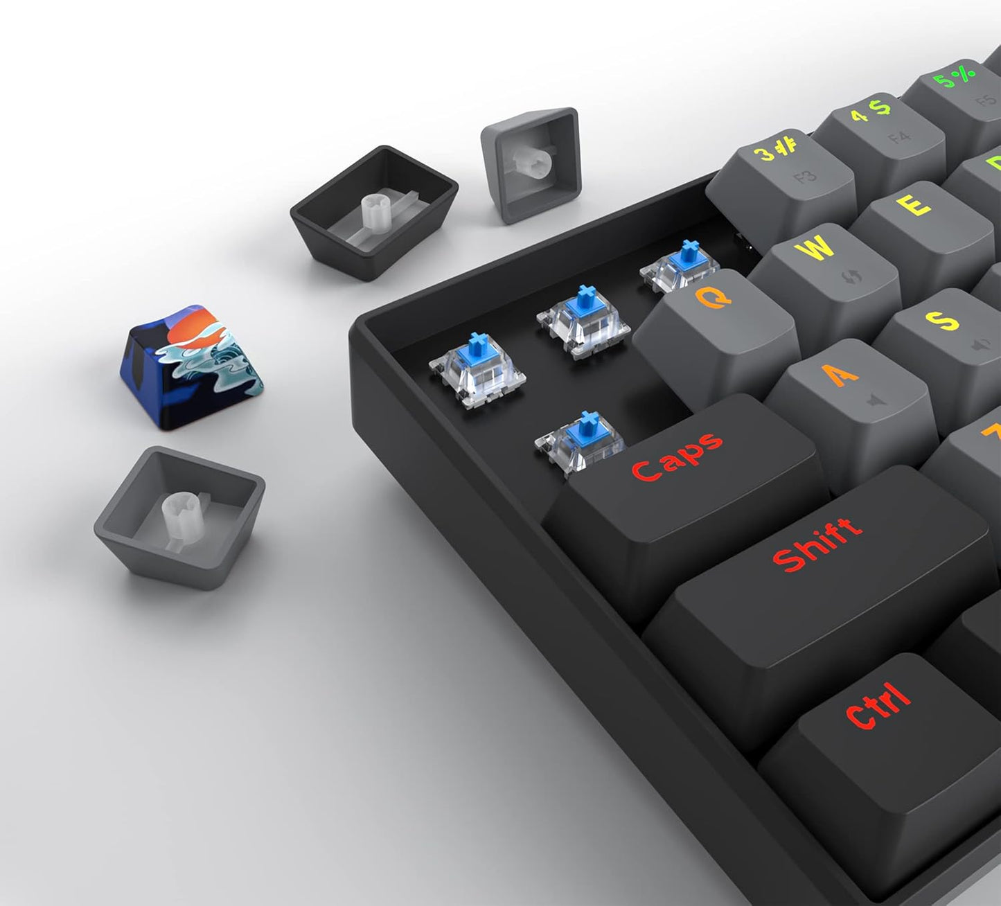 Owpkeenthy Full Size Green Mechanical Gaming Keyboard with Number Pad, Wired 100% Office NKRO Keyboard RGB Backlit 104 Keys with Red Switch for PC Gamer (104 Matcha)