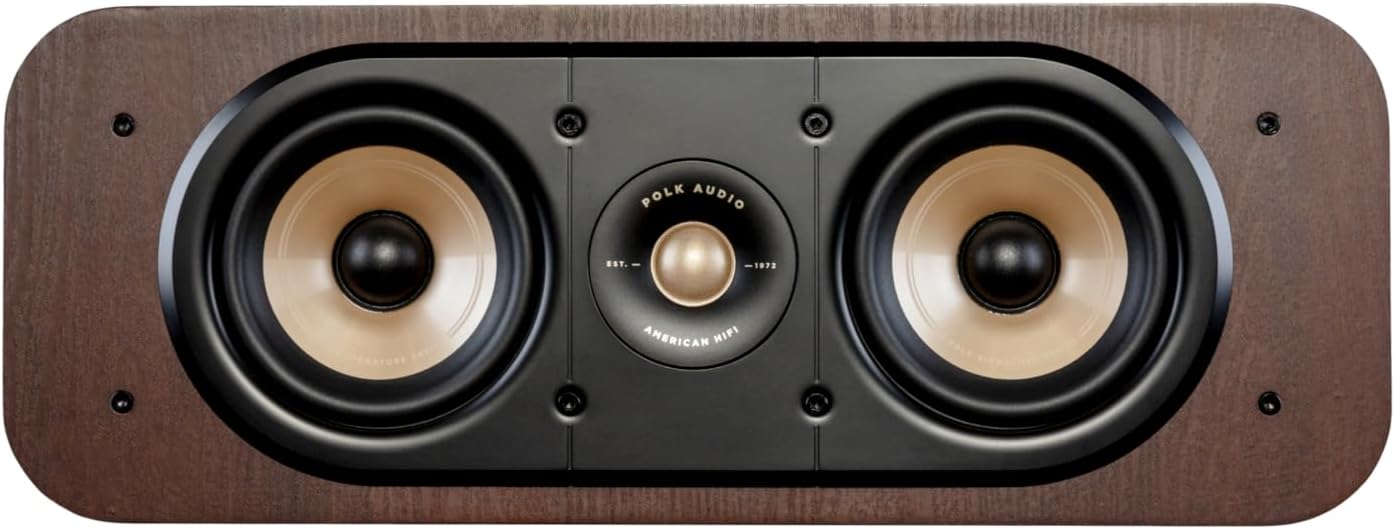 Polk Signature Elite ES35 Slim Center Channel Speaker - Hi-Res Audio Certified, Dolby Atmos & DTS:X Compatible, 1" Tweeter & (6) 3" Woofers, Dual Power Port for Effortless Bass, Stunning Black