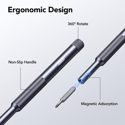 JOREST 50-in-1 Precision Screwdriver Set – Magnetic Repair Tool Kit with Security Torx, S2 Steel Bits, Aluminum Handle - PuriLite