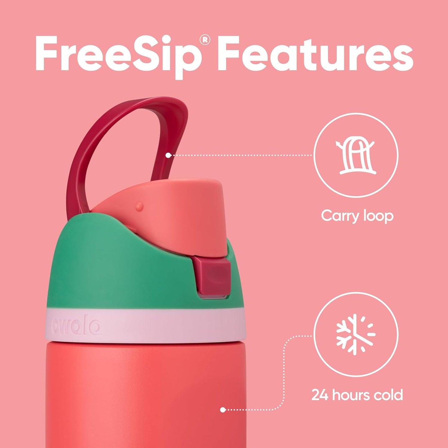 Owala Kids FreeSip Insulated Stainless Steel Water Bottle with Straw, BPA-Free Sports Water Bottle, Great for Travel, 16 oz, Celestial Sphere