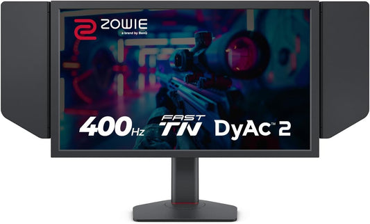 BenQ Zowie XL2566X+ | 24.1 | Fast TN 400Hz Gaming Monitor for Esports | Motion Clarity DyAc2 | 1080p | XL Setting to Share | Shielding Hood | New Industrial Grade Ball Bearing Height Adjustment