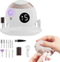 Electric Nail Clipper for Baby with LED Light, 2 in 1 Automatic Baby Nail Trimmer and File with Nail Scraps Storage for toddler, infant, Newborn, Adult, 2 Speeds, USB Rechargeable, White