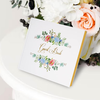 Wedding Guest Book, Sign-in Book for Wedding Reception Baby Shower Registry, Polaroid Guestbook with Gold Foil Gilded Edges - PuriLite