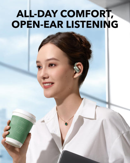 soundcore AeroFit 2 by Anker, Open-Ear Headphones, 4 Adjustable Positions for Every Ear Size, 2X Richer Bass, Hi-Res,42H Playtime,IP55,AI Clear Calls,Translation Earbuds Real Time(Renewed)