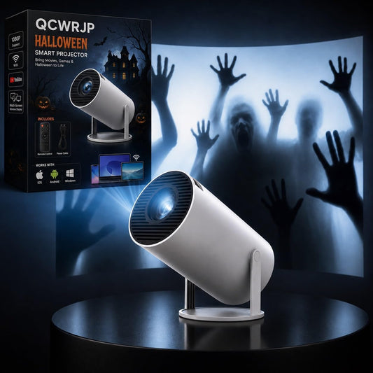 Halloween Window Projector Spookcast Projector Scary Spooky Horror Projection with WiFi Wireless Screen Mirroring for Smartphone Tablet Laptop Haunted Party Indoor Decorations