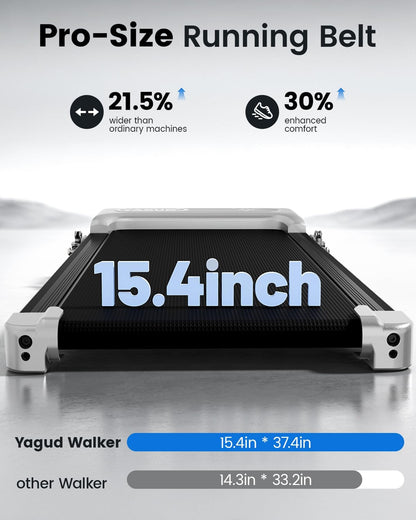 Yagud Walking Pad with 8% Incline, 3 in 1 Treadmill for Home & Office, 2.5HP Under Desk Treadmill with Handle, Portable Treadmill with Remote Control & Led Display, No Installation