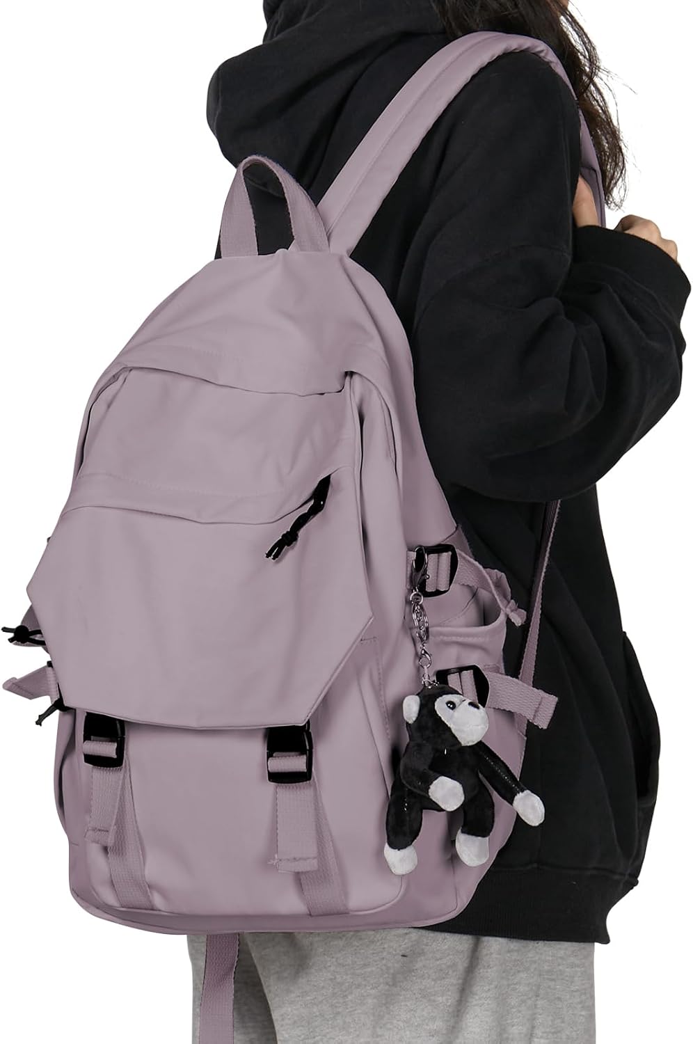 School Backpack for Women Men College High School Bags for Boys Girls Casual Daypack Laptop Backpack Waterproof Black Bookbag Travel Rucksack