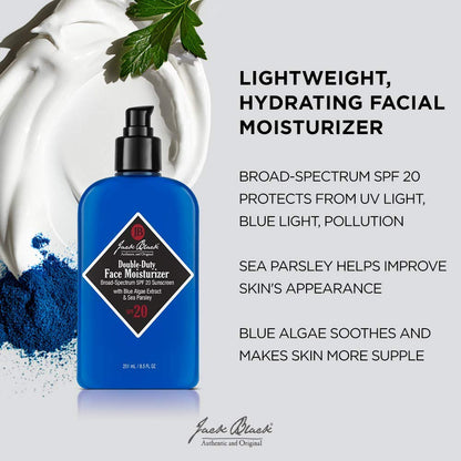 Jack Black - Double Duty Face Moisturizer with SPF 20 - Hydrating, Lightweight & Protective - 250ml