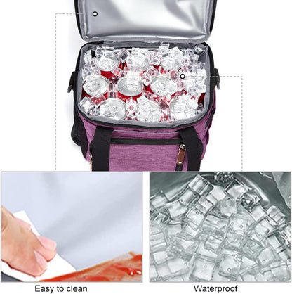 Lunch Bag Women Insulated Lunch Box for Work, Purple Expandable Large Lunch Bags, Leakproof Double Deck Lunch Box Cooler Bag（Purple）