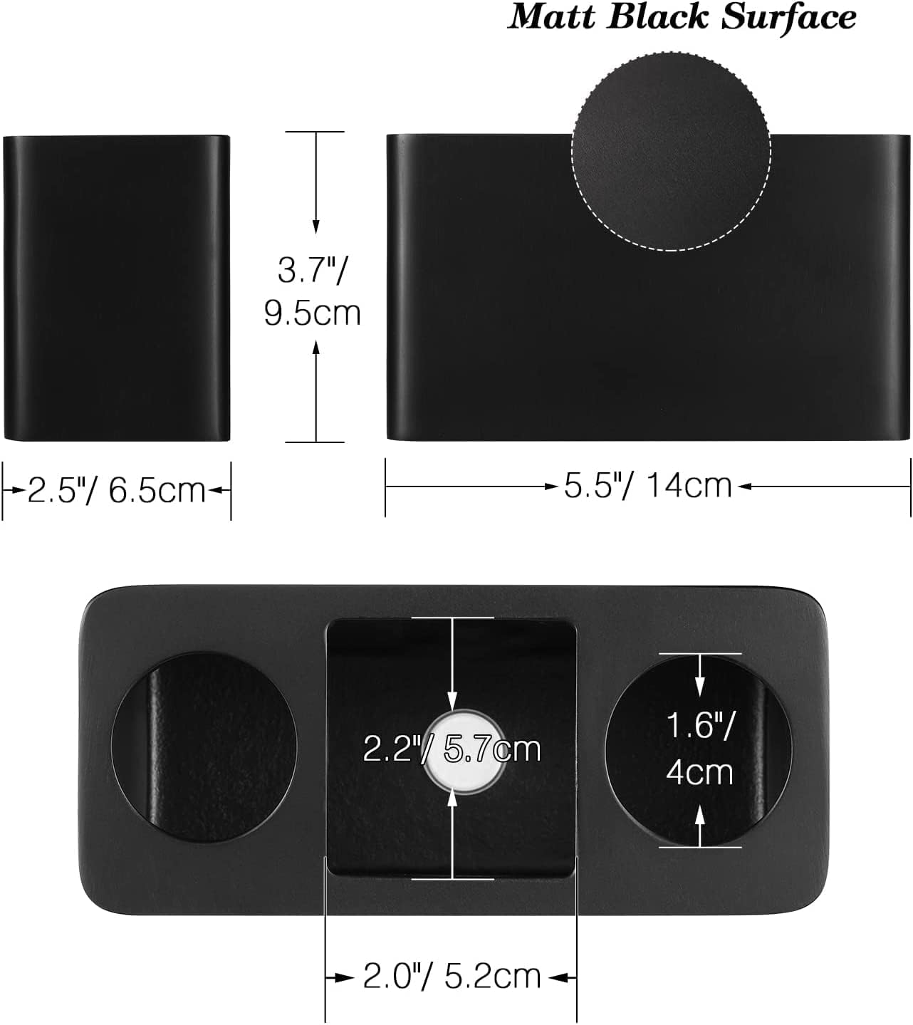 Black Resin Toothbrush Holder with 3 Slots, Electric Toothbrush and Toothpaste Countertop Organizer for Bathroom Vanity - PuriLite