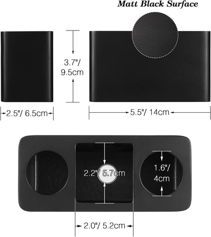 Black Resin Toothbrush Holder with 3 Slots, Electric Toothbrush and Toothpaste Countertop Organizer for Bathroom Vanity - PuriLite