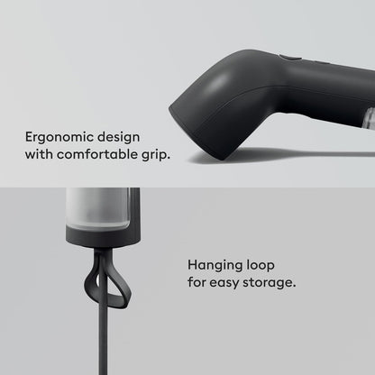 Steamery Handheld Clothes Steamer Cirrus X, 1200W, Steam Output 0.71 oz/min, Heat up in 20 Seconds, Portable, Minimalistic, Scandinavian design, Onyx