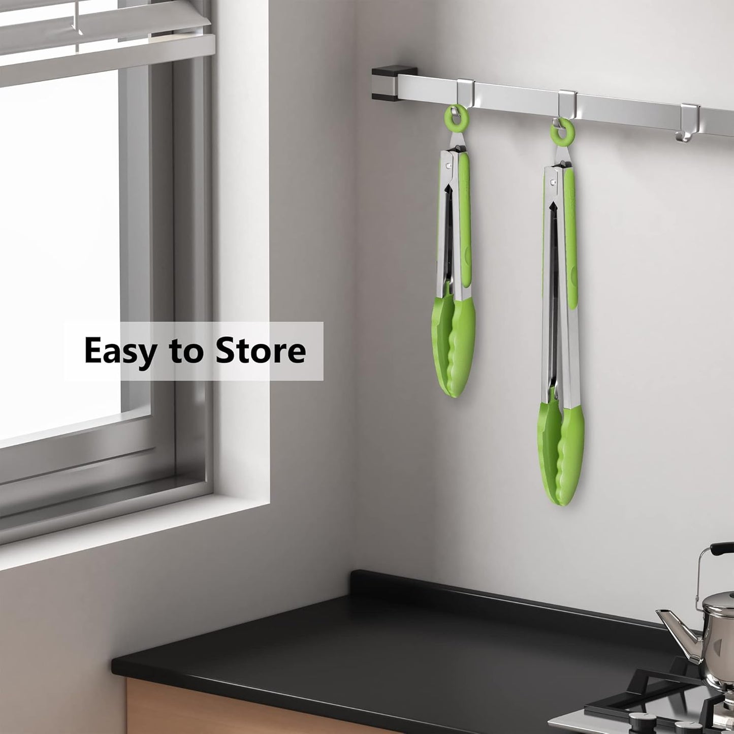 Purilite Select Silicone &amp; Stainless Steel Kitchen Tongs
