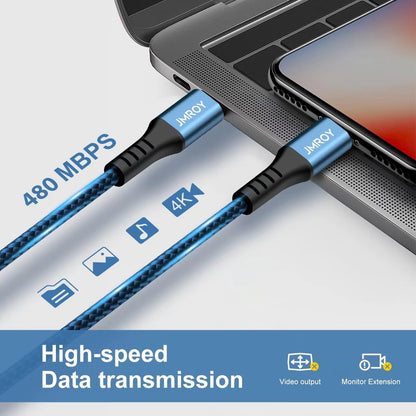 USB C to USB C Charger Cable 240W [2Pack 6FT] Type C Cable Fast Charge for MacBook, iPhone 15/Pro/Plus/Max, MacBook Pro/Air, Samsung Galaxy S23, Google Pixel