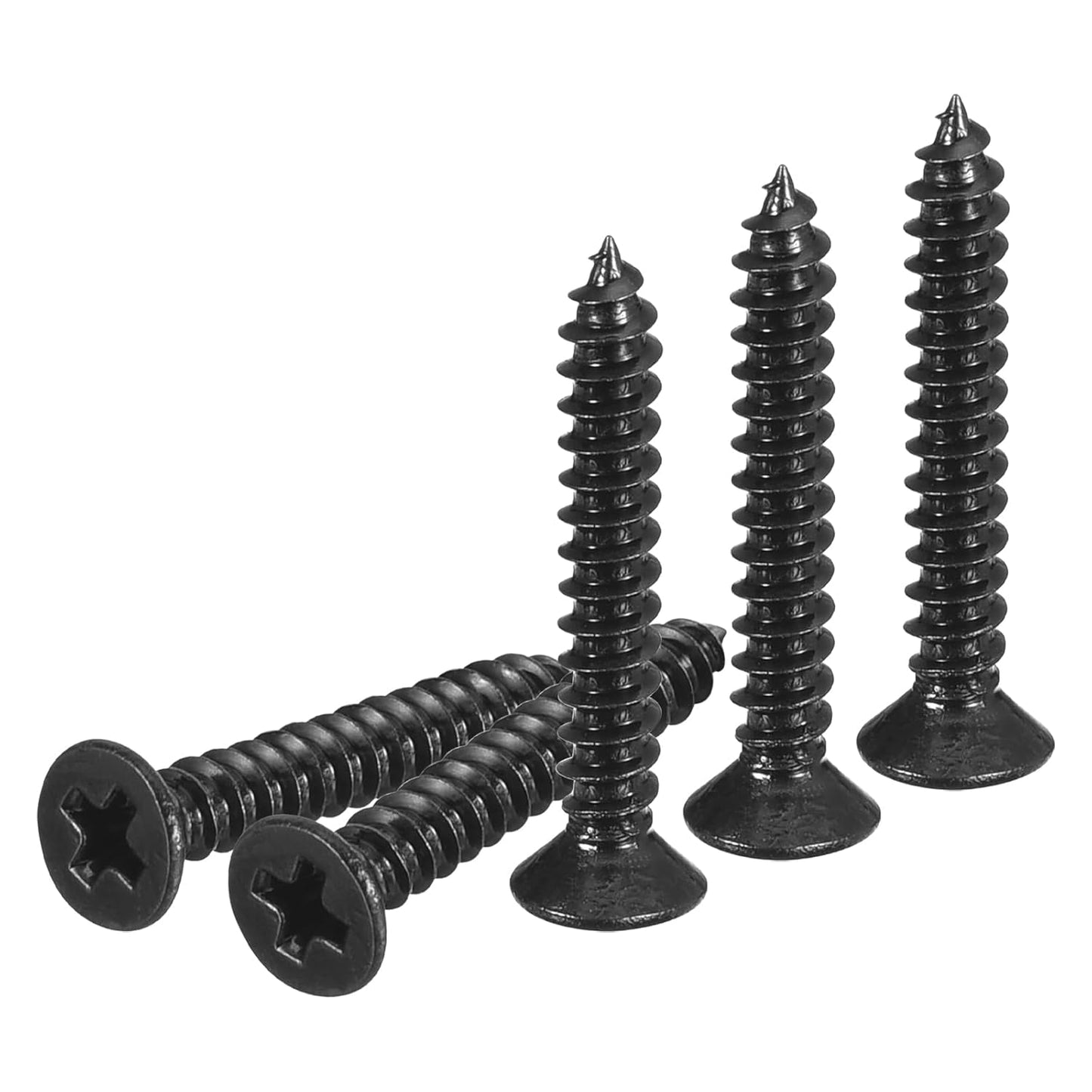 DTGN 100Pcs #6x1/2 Flat Head Wood Screws, 304 Stainless Steel Phillips Self Tapping Screws - Good for Woodworking, Furniture - Silver