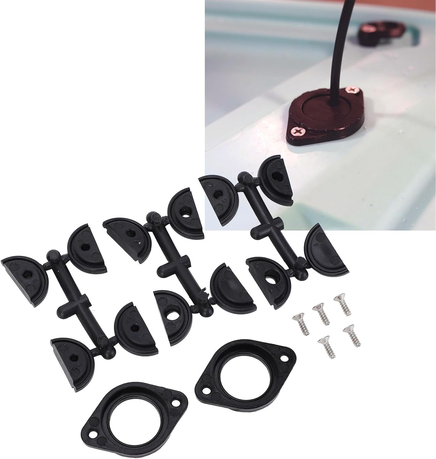 10PCS Through Hull Wiring Kit Kayak Fishing Accessories Universal Fit High Toughness for Fish Finder Motors Lighting Kits Removable Pod