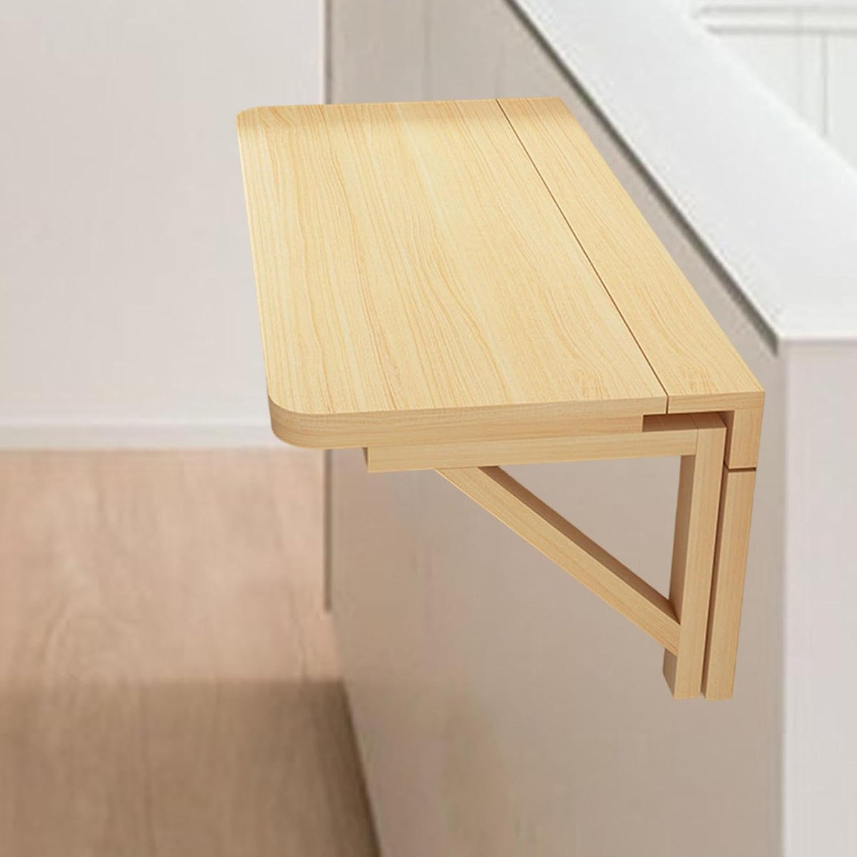 Wall Mounted Folding Wooden Table | Space-Saving Fold-Down Desk