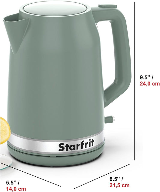 Starfrit Electric Kettle - 1.7L Capacity - Water Level Indicator - Automatic Shut-Off - 1500W – Sage