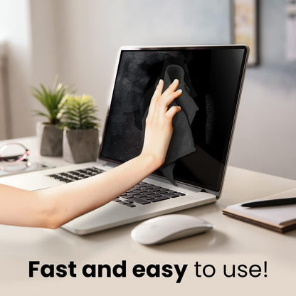 EVEO® Screen Cleaner Spray Kit (Streak-Free) TV Screen Cleaner for Smart TV, LCD, LED, OLED | Computer Spray and Wipe Microfiber Cloth for Monitor, Laptop, iPad, Car & More - 1 Pack