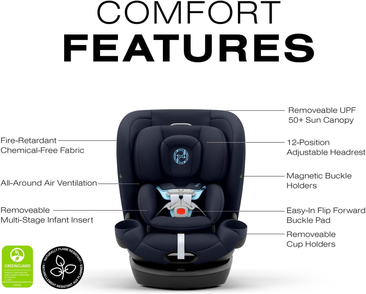 Cybex Callisto G 360 Rotating All-in-One Car Seat, Easy Install, 4-120 lbs