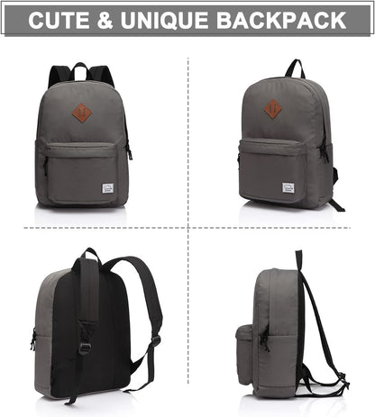 School Backpack for Kids, VASCHY Lightweight Water Resistant Casual Schoolbag Daypack for Men Women Teen Boys Girl Bookbag