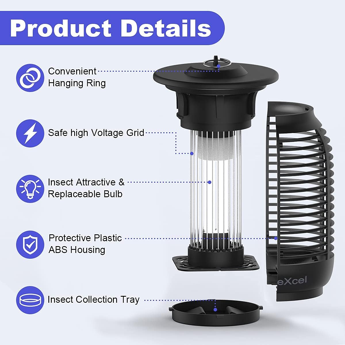 2 Pack Bug Zapper Electric Fly Swatter Zapper - Indoor Outdoor Zapping Racket for Pest Control - Safe to Touch with 3-Layer Safety Mesh