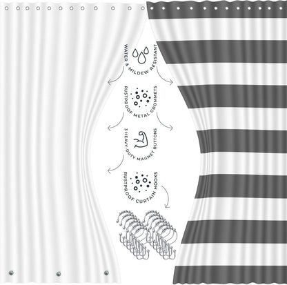 Clara Clark Bathroom Set - Gray Bathroom Accessories Set, Bathroom Sets with Shower Curtain and Rugs, 23PC Shower Curtain Set with Liner, Soap Dispenser, Soap Dish, Toilet Brush Holder, and Trash Can