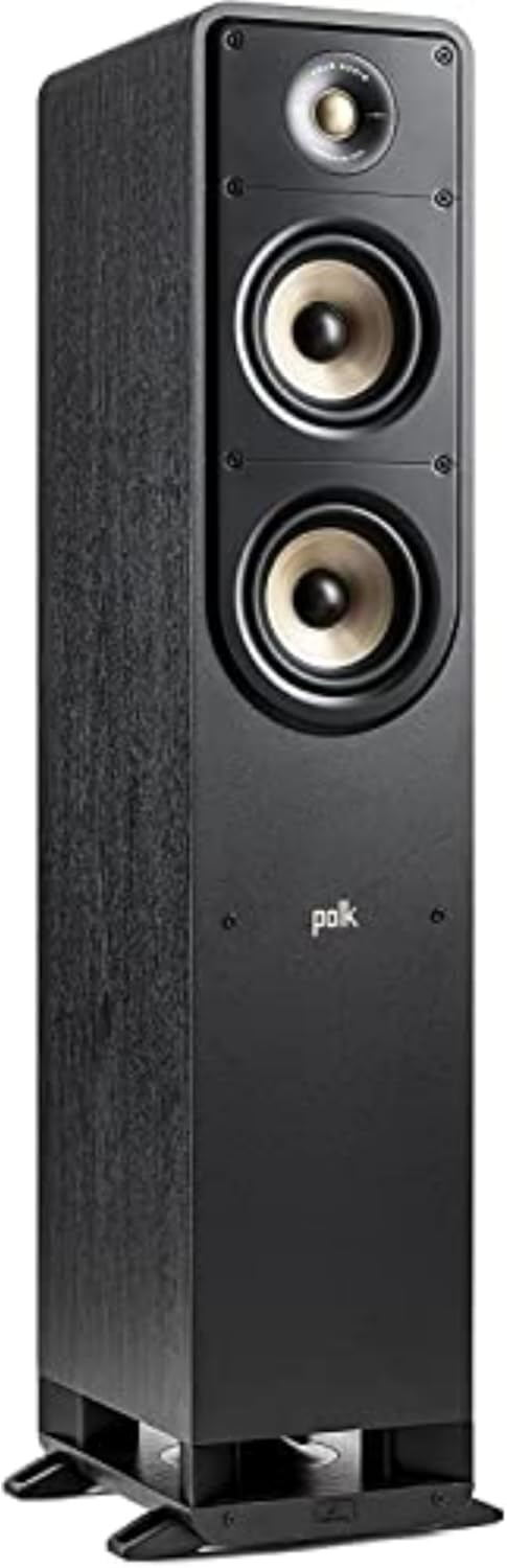 Polk Signature Elite ES35 Slim Center Channel Speaker - Hi-Res Audio Certified, Dolby Atmos & DTS:X Compatible, 1" Tweeter & (6) 3" Woofers, Dual Power Port for Effortless Bass, Stunning Black