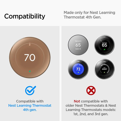 Spigen Wall Plate Designed for New Google Nest Learning Thermostat 4th Generation (2024) Wall Plate - Matte Black