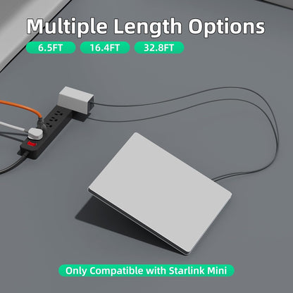 Starlink Mini DC Power Cable 16.4ft, Extension Replacement DC Power Cord Cable for Starlink Mini Power Supply Male to Male Waterproof