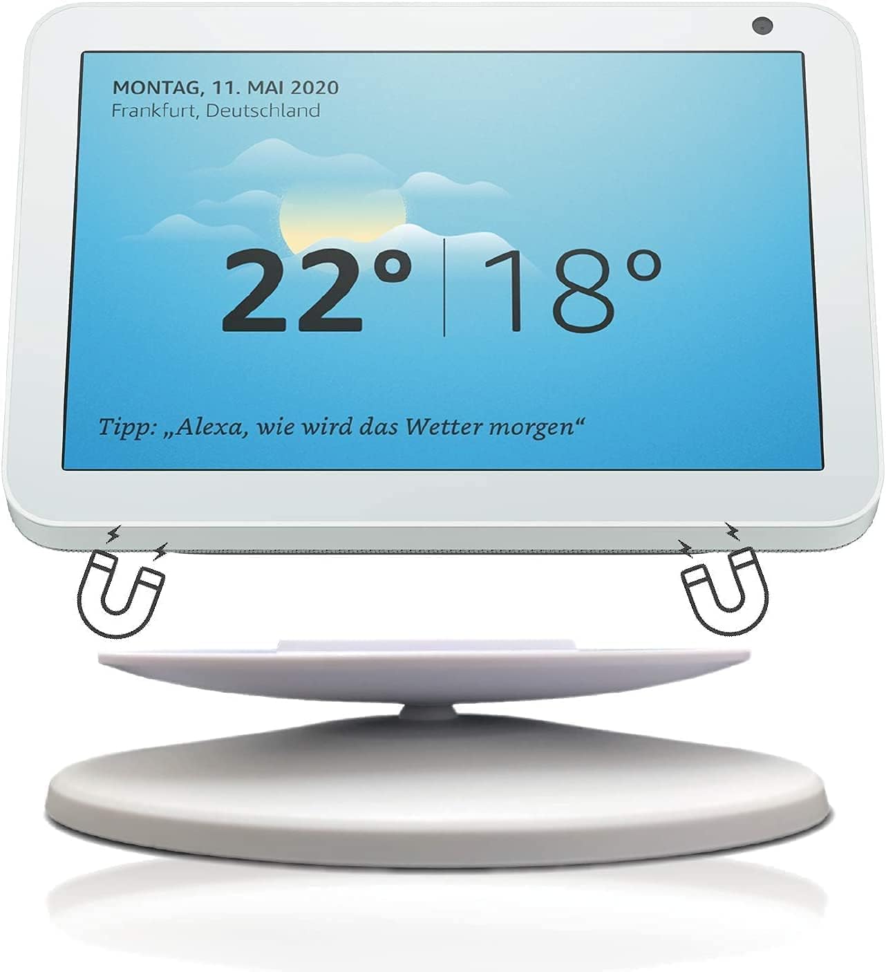 Sintron Smart Display Stand for Show 5 & Show 8 (1st Gen & 2nd Gen) - Adjustable Magnetic Stand Mount with 360 Degree Rotation, Tilt Function and Anti-Slip Base, Compatible with iPhone Models (Black)