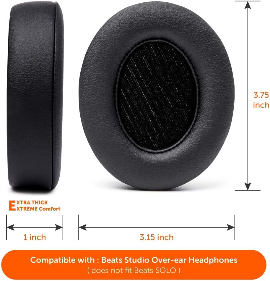 WC Wicked Cushions Replacement Ear Pads for Beats Studio 2 & 3 (B0501, B0500) Wired & Wireless | Does NOT Fit Beats Solo | Softer PU Leather, Enhanced Foam & Stronger Adhesive | Black Floral