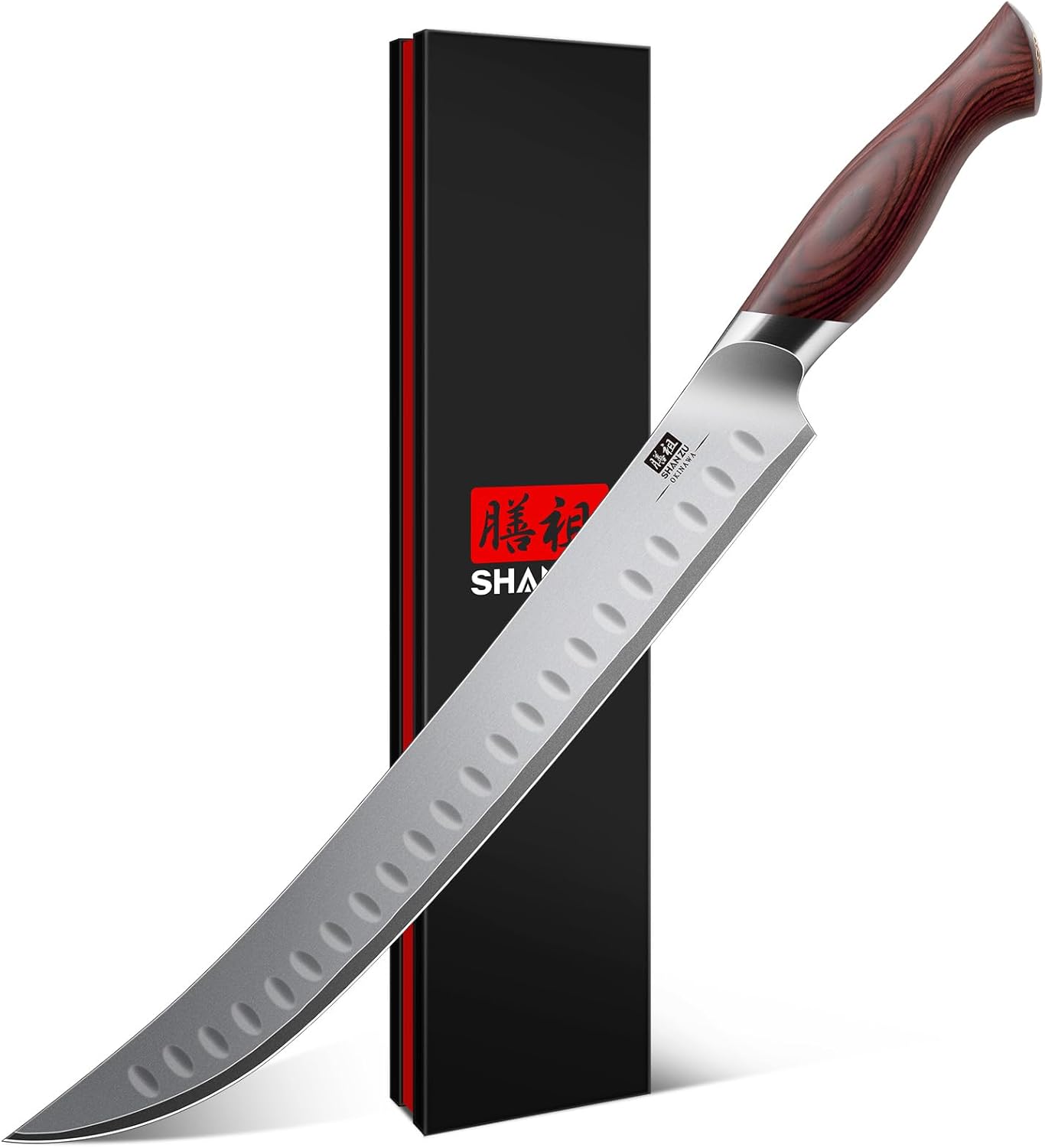 SHAN ZU Fillet Knife 7 inch, Razor Sharp Boning Knife for Meat in 10Cr15Mov Japanese High Carbon Steel Fish Knife, Professional Kitchen with Flexible Blade and Ergonomic Pakkawood Handle