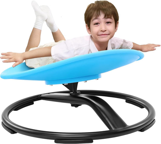 Zhenx Spinning Chair for Autistic Kids (Ages 3-18), Autism Sensory Toy Gift | 220LBS Capacity Sensory Swivel Seat for ADHD Kids, Autism Sensory Products, Calming Gift Improve Focus & Body Balance (Blue)