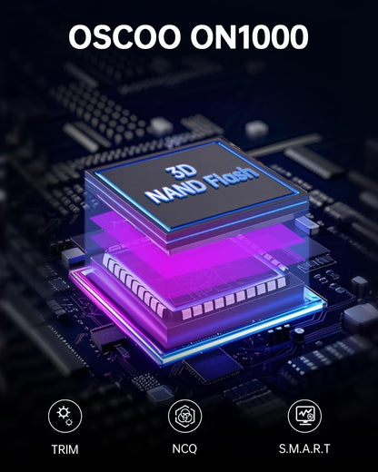 OSCOO 1TB NVMe SSD – M.2 2242 PCIe Gen4x4 Internal Solid State Drive, Up to 5400MB/s Read & 4900MB/s Write, 3D NAND, Compact High-Speed Storage for Ultrabooks, Mini PCs, Embedded Systems - ON1000B