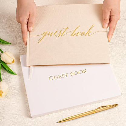 Wedding Guest Book,10 * 8in Guest Book for Wedding Receptions, Baby Shower, Funeral, Birthdays, and Celebration Events, 100Pages Polaroid Guest Book Wedding Decorations 2 Stickers and a Pen