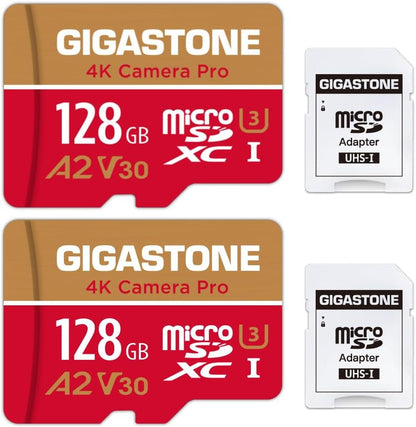 [5-Yrs Free Data Recovery] GIGASTONE 512GB Micro SD Card, 4K Camera Pro, A2 V30 for Smartphone, Gopro, Action Cams, 4K UHD Video Recording, R/W up to 150/120 MB/s, UHS-I U3 C10 Class 10 with Adapter