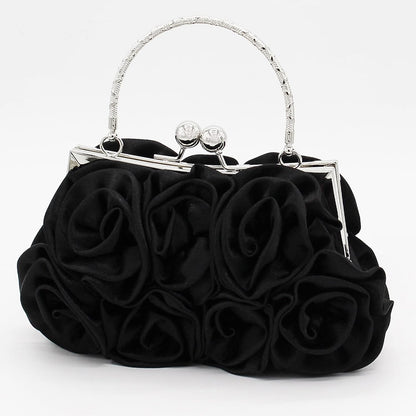 kilofly Missy K 7 Roses Clutch Purse, Satin, with Detachable Strap + kilofly Money Clip