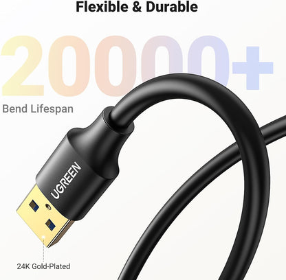 UGREEN USB Extension Cable USB 3.0 Extender Cord Type A Male to Female Data Transfer Lead for USB Hub, Xbox, Oculus Rift, Oculus Quest, USB Sticks, Hard Drive, Keyboard, Mouse, Camera, 2 Meters - PuriLite
